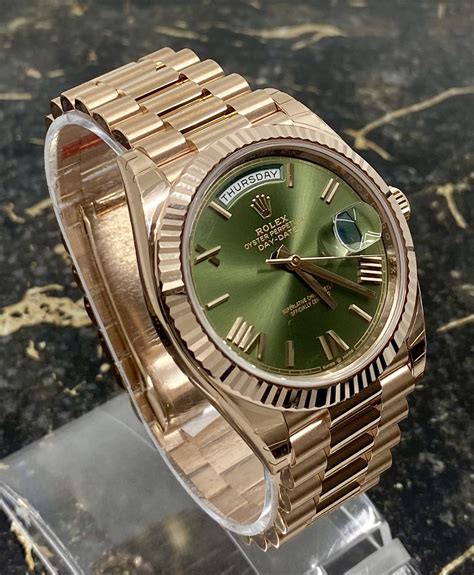 rolex rose green|Rolex green dial watch price.